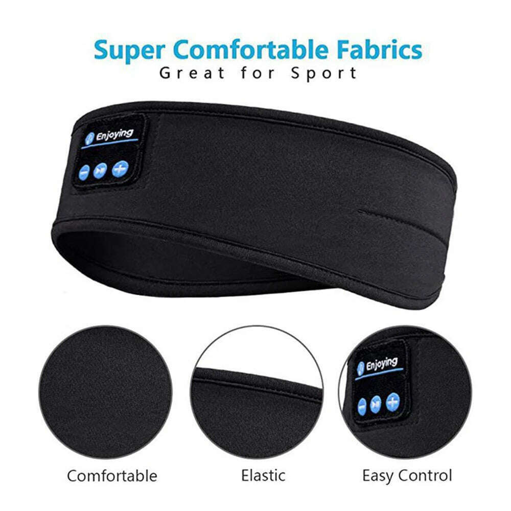Bluetooth-compatible Earphones Sports Sleeping Headband Elastic Wireless Headphones Music Eye Mask Wireless Eye Headset Headband - KIMLUD