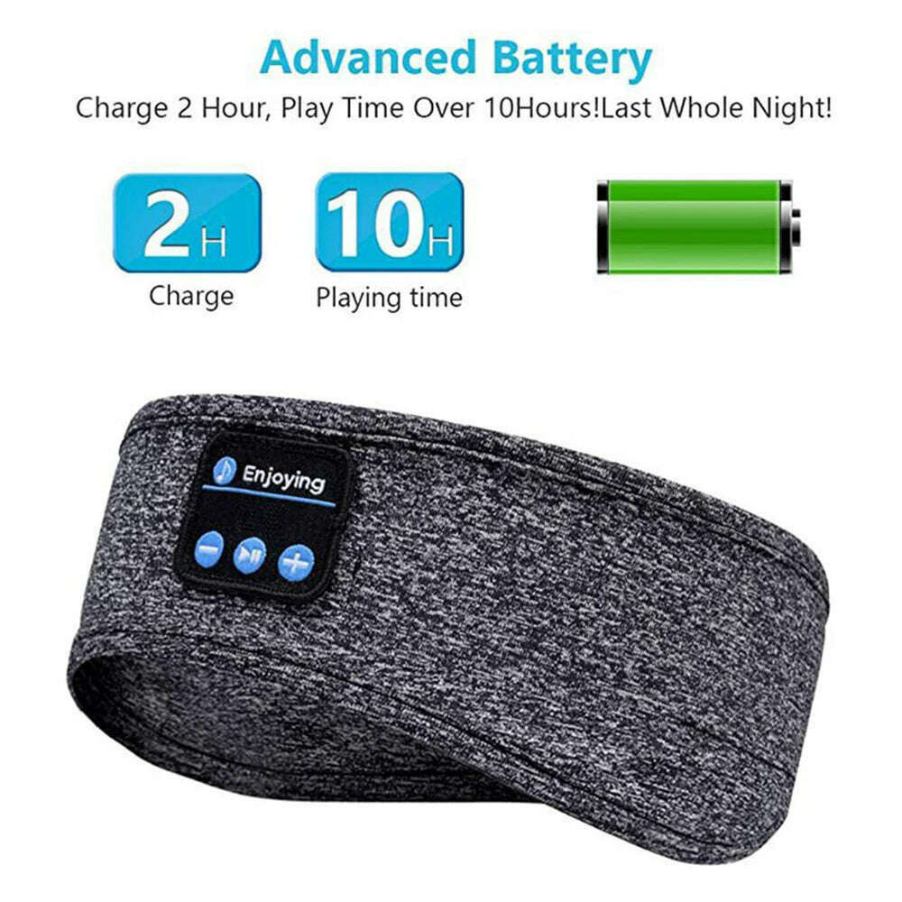 Bluetooth-compatible Earphones Sports Sleeping Headband Elastic Wireless Headphones Music Eye Mask Wireless Eye Headset Headband - KIMLUD