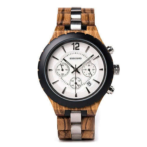 BOBO BIRD Men Watch Wood Luxury Stylish Watches Timepieces Chronograph Military Quartz Great Men's Gift relogio masculino W-R22 - KIMLUD