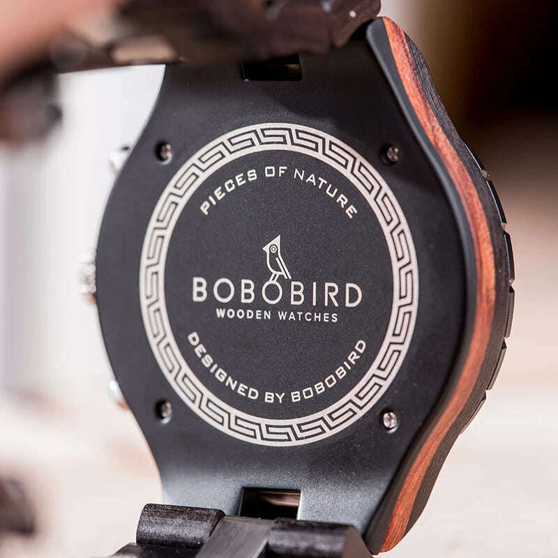 BOBO BIRD Men Watch Wood Luxury Stylish Watches Timepieces Chronograph Military Quartz Great Men's Gift relogio masculino W-R22 - KIMLUD