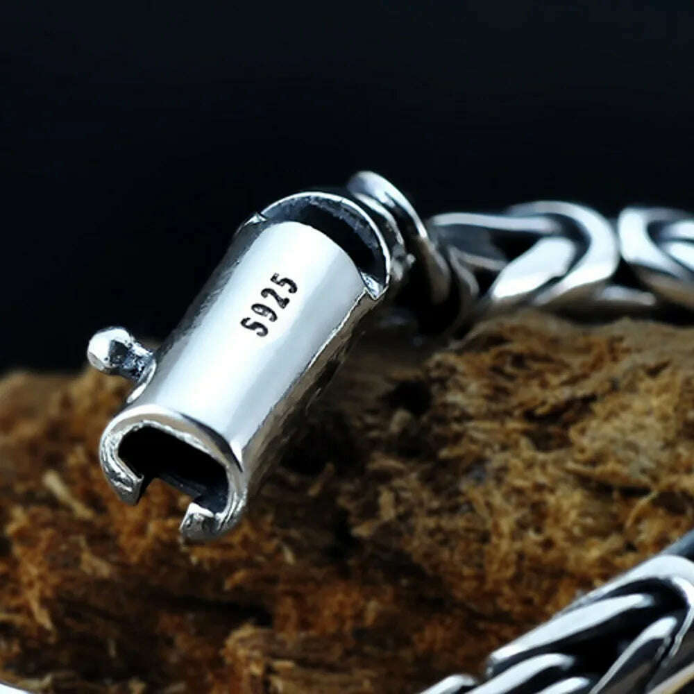 KIMLUD, BOCAI New Solid 100% S925 Pure Silver Bracelet for Woman and Man Handmade Peace Pattern Trendy Jewelry Free Shipping, KIMLUD Womens Clothes