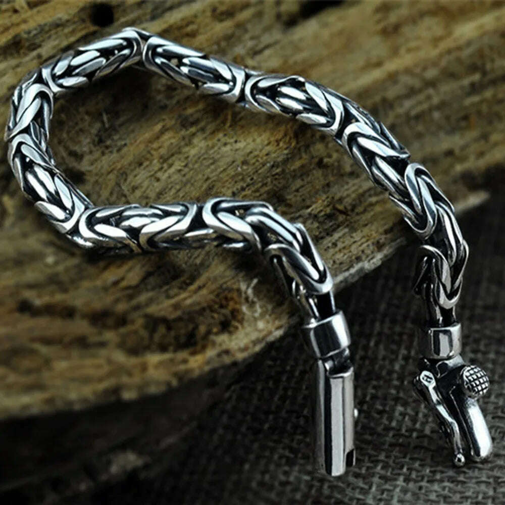KIMLUD, BOCAI New Solid 100% S925 Pure Silver Bracelet for Woman and Man Handmade Peace Pattern Trendy Jewelry Free Shipping, KIMLUD Womens Clothes