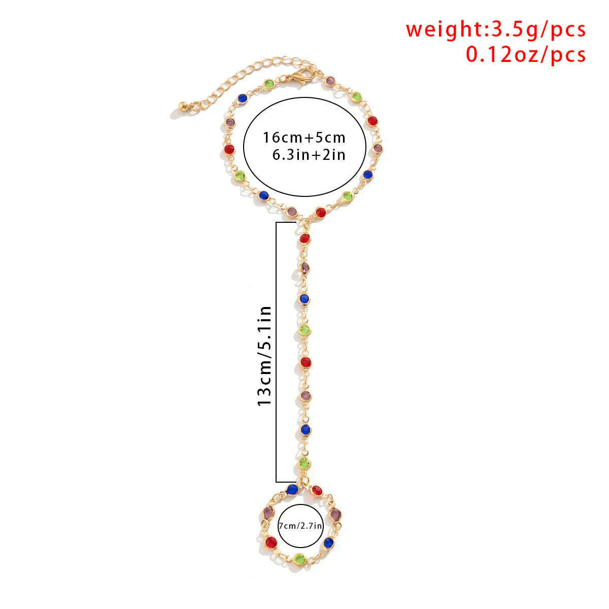 Boho Creative Simple Crystal Finger Bracelet For Women Gold Color Link Chains Connecting Hand Harness Bangles Y2K Jewelry Gift - KIMLUD