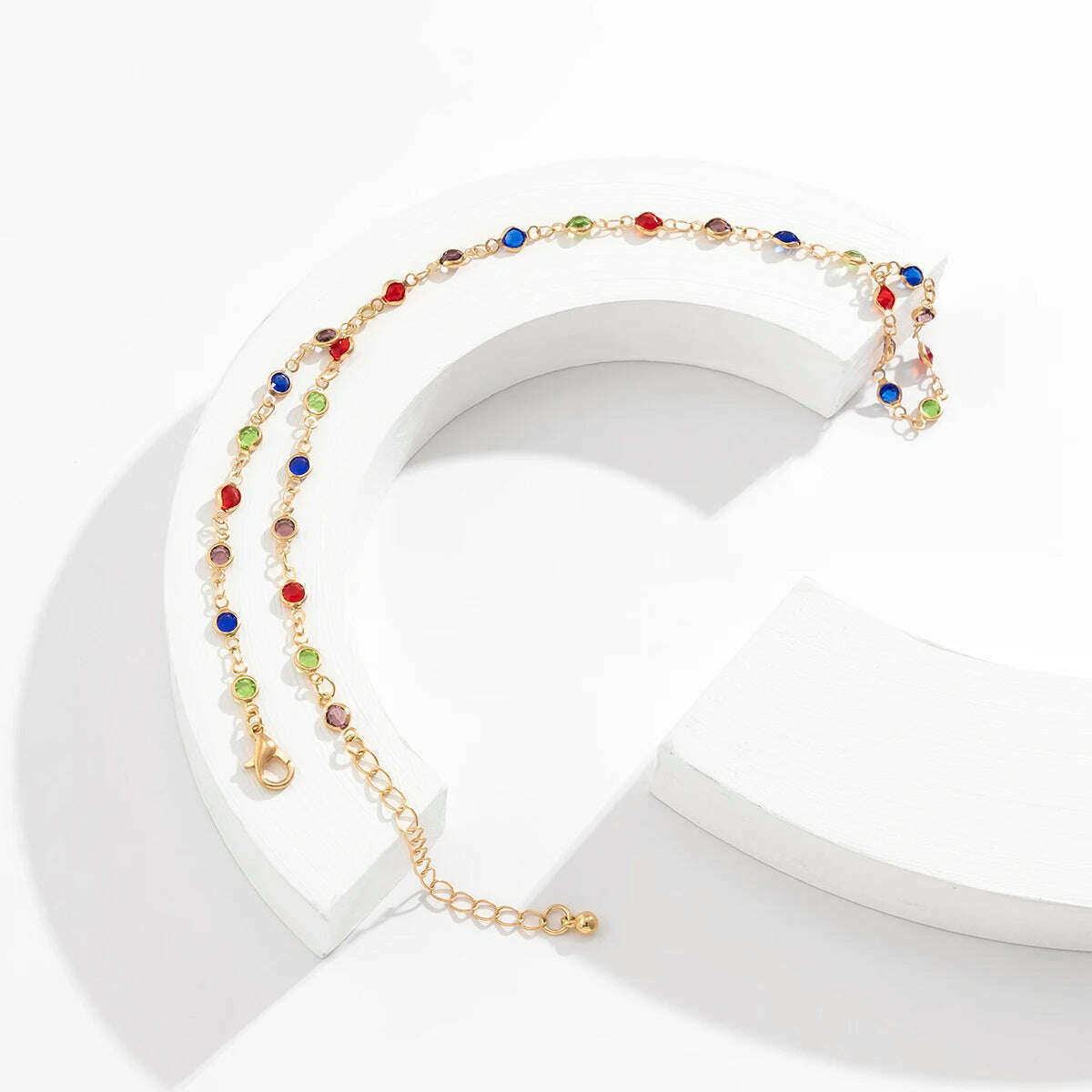 Boho Creative Simple Crystal Finger Bracelet For Women Gold Color Link Chains Connecting Hand Harness Bangles Y2K Jewelry Gift - KIMLUD