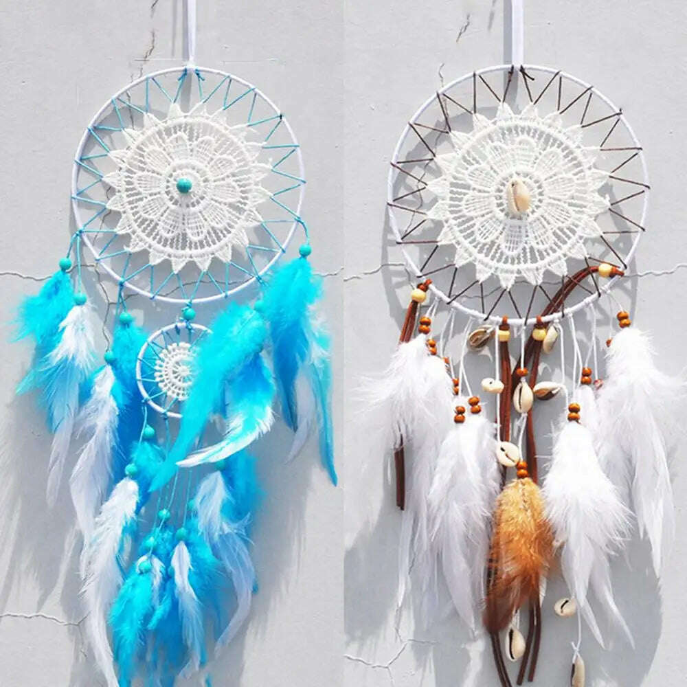 KIMLUD, Boho Dream Catcher Nordic Room Decoration White Girls Baby Kids Dreamcatcher Home Decor Wedding Decoration Gift for Women, KIMLUD Womens Clothes