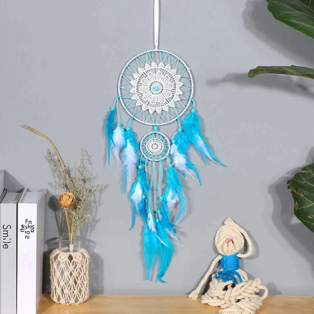 KIMLUD, Boho Dream Catcher Nordic Room Decoration White Girls Baby Kids Dreamcatcher Home Decor Wedding Decoration Gift for Women, KIMLUD Womens Clothes