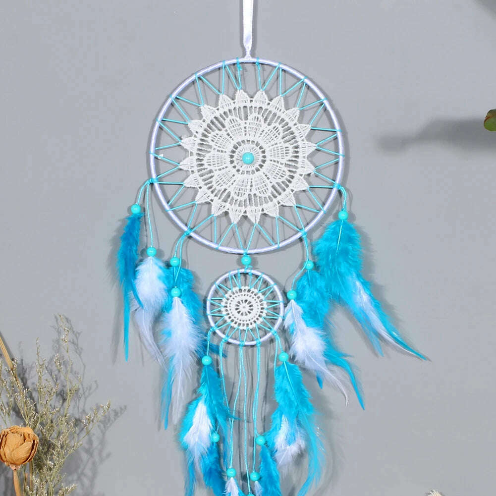 KIMLUD, Boho Dream Catcher Nordic Room Decoration White Girls Baby Kids Dreamcatcher Home Decor Wedding Decoration Gift for Women, KIMLUD Womens Clothes