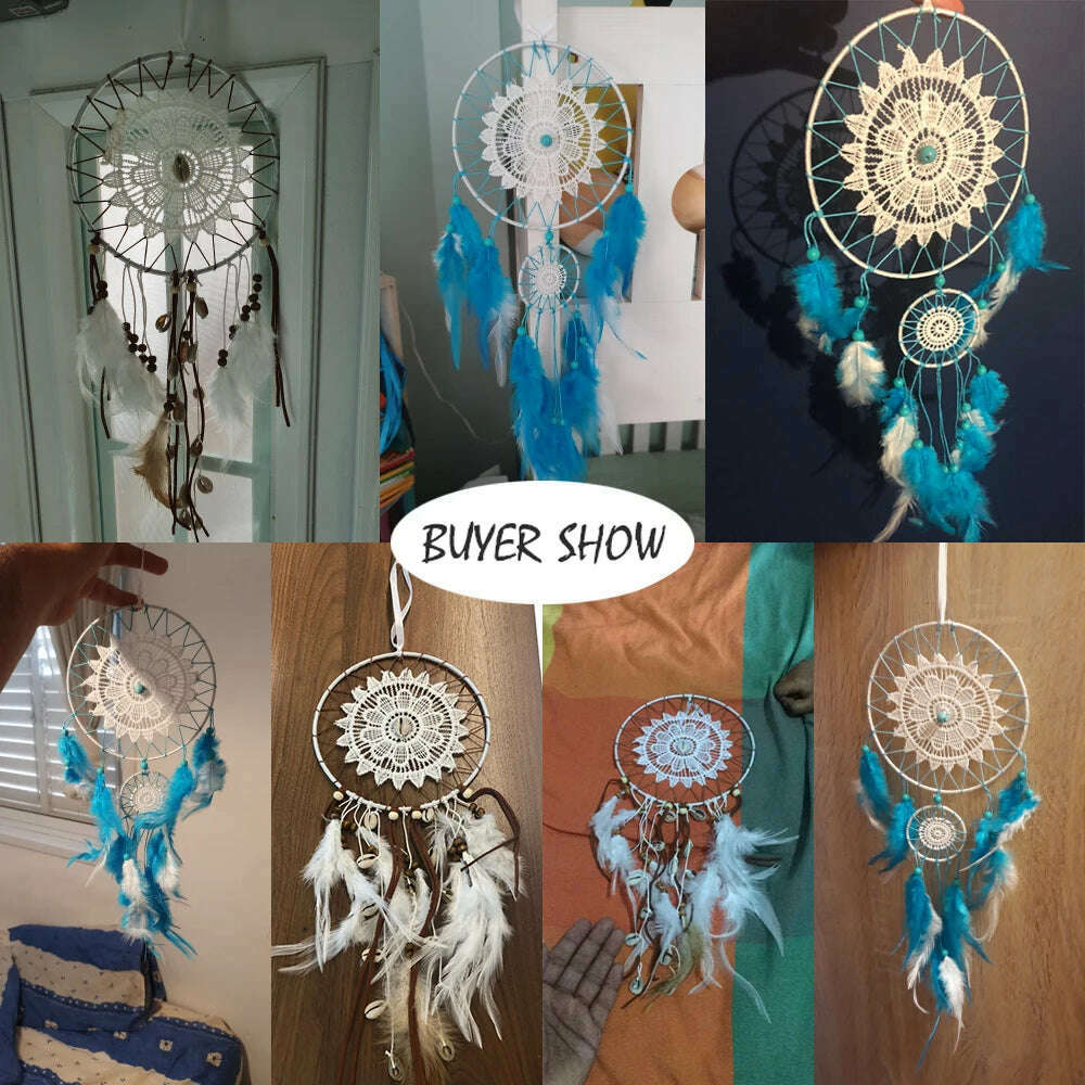 KIMLUD, Boho Dream Catcher Nordic Room Decoration White Girls Baby Kids Dreamcatcher Home Decor Wedding Decoration Gift for Women, KIMLUD Womens Clothes