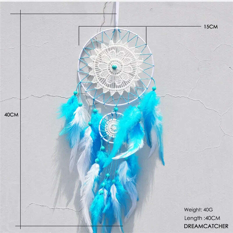 KIMLUD, Boho Dream Catcher Nordic Room Decoration White Girls Baby Kids Dreamcatcher Home Decor Wedding Decoration Gift for Women, Dream catcher D6024, KIMLUD Womens Clothes