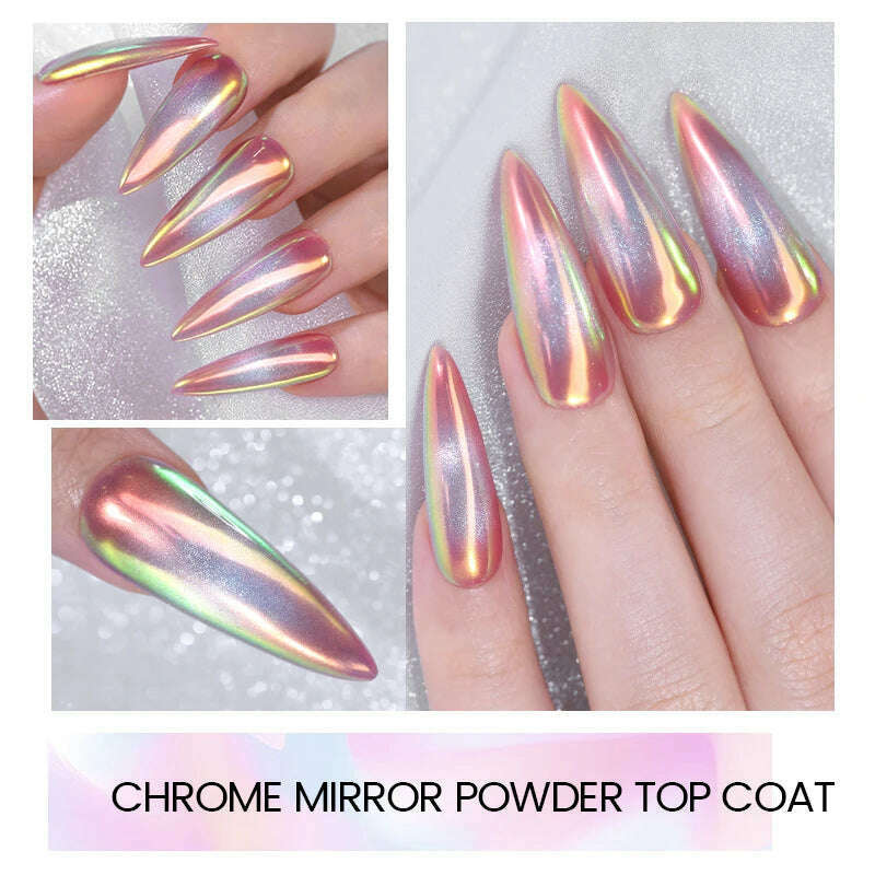 Born Pretty 10ml Magical MIRROR UV Gel Varnish Top Coat Semi-Permanent Nail Polishes Moonlight Mirror NailsFine Glitter Powder - KIMLUD