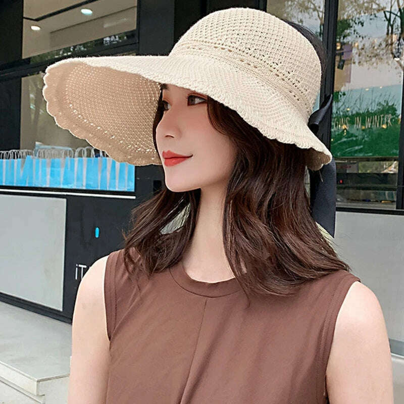 KIMLUD, Bow Fisherman Hat Empty Top Hat for Sun for Protection Summer Must Have Items fo, KIMLUD Womens Clothes