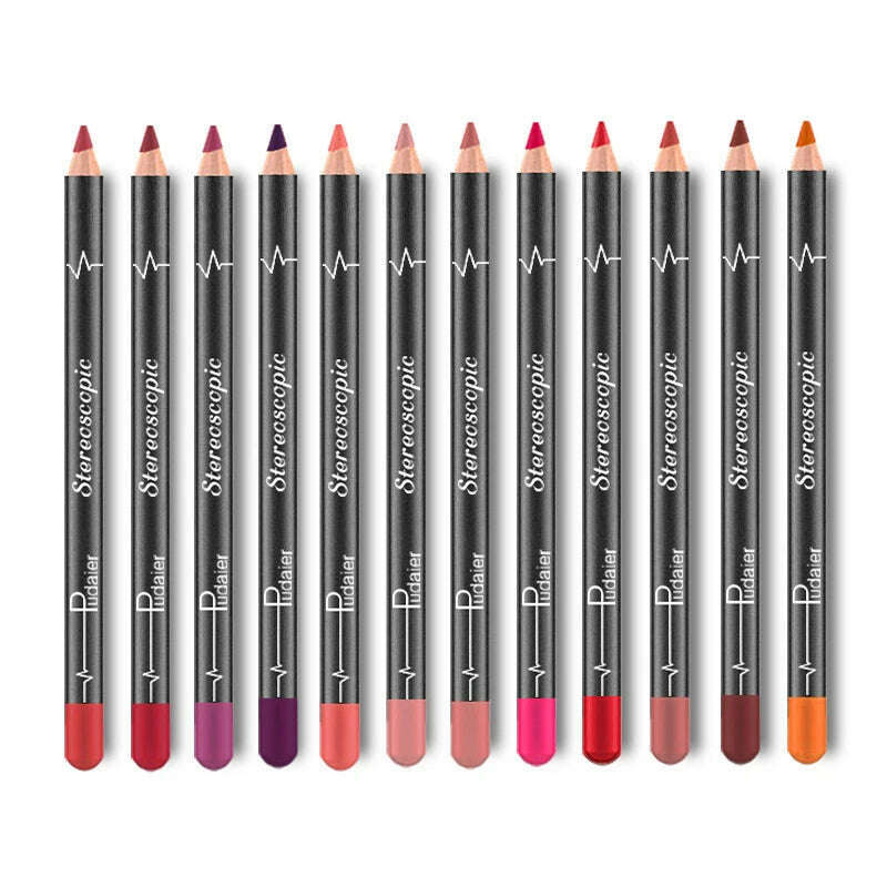 KIMLUD, Brand 12 Colors Lip Liner Pencil Nude Matte Lipliner Moisturizing Waterproof Long Lasting Lipstick Liner Professional Makeup Kit, KIMLUD Womens Clothes