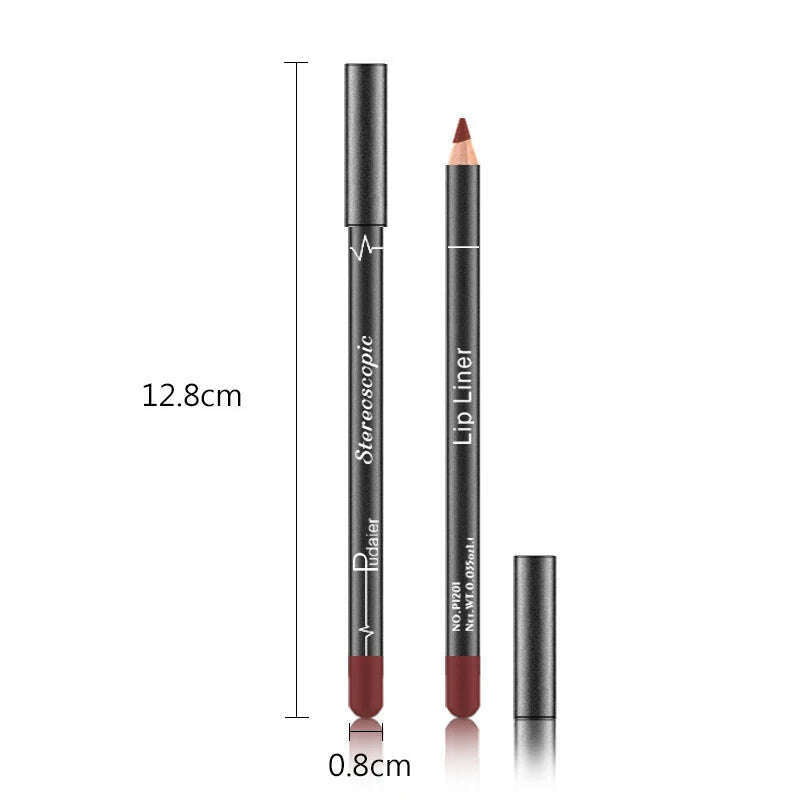 KIMLUD, Brand 12 Colors Lip Liner Pencil Nude Matte Lipliner Moisturizing Waterproof Long Lasting Lipstick Liner Professional Makeup Kit, KIMLUD Womens Clothes