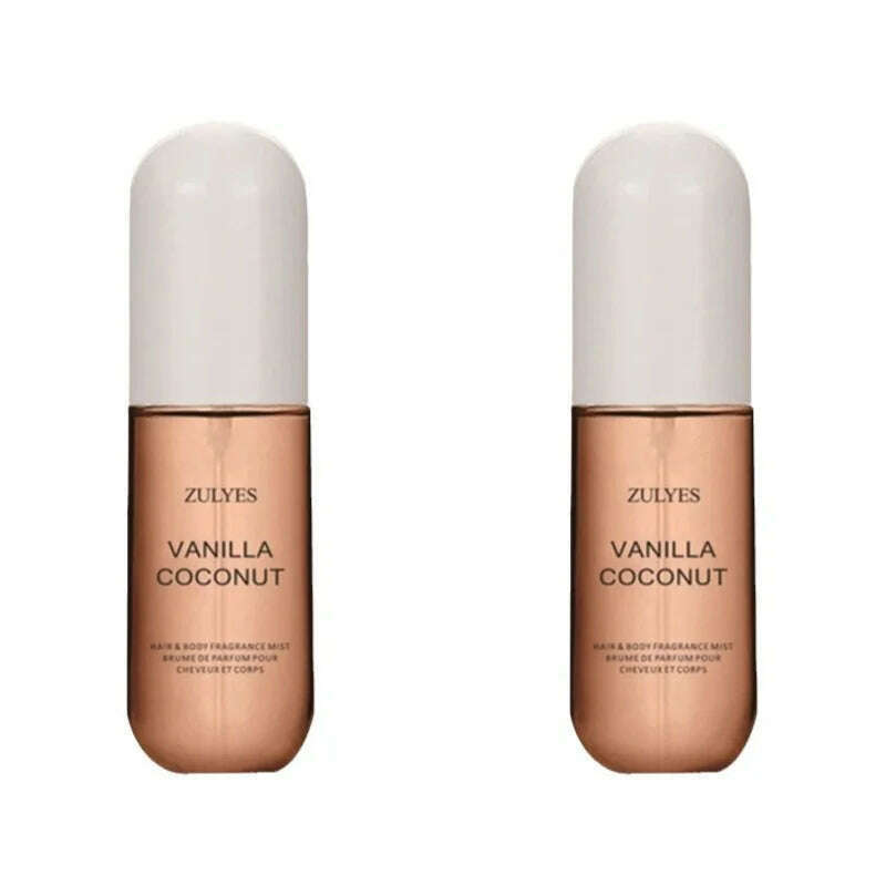 KIMLUD, Brand Coconut Vanilla Women's Perfume Light Fragrance Long-lasting Hair Body Spray Men's Cologne Floral Fragrance 50ml Perfume, 2pcs vanilla spray, KIMLUD APPAREL - Womens Clothes
