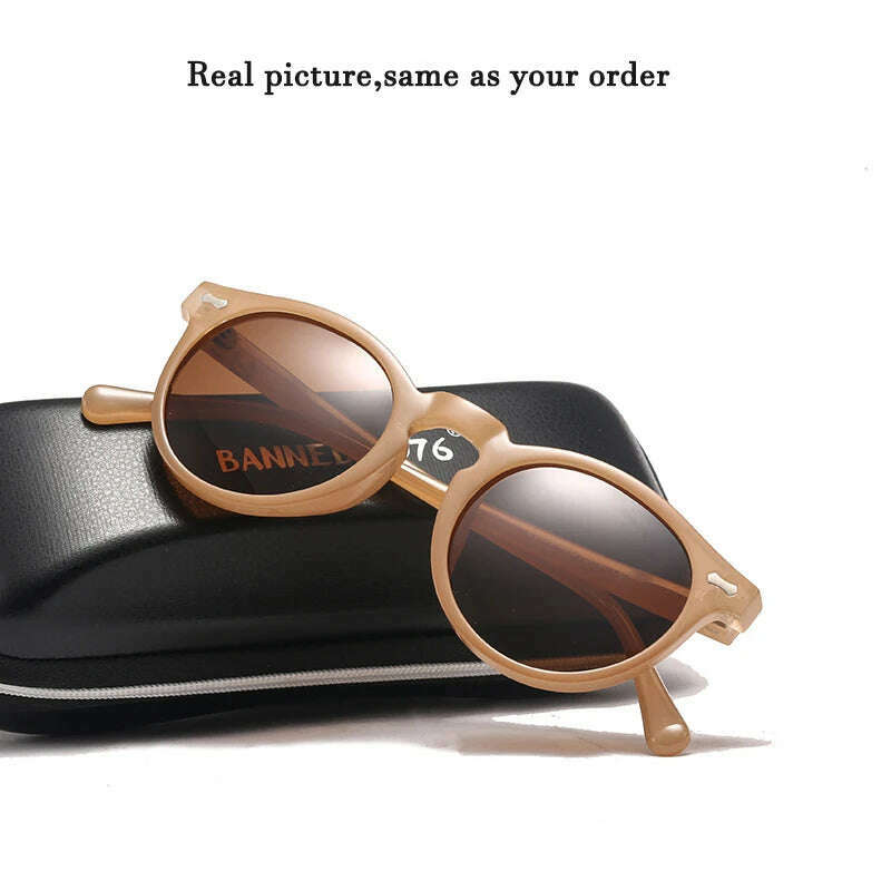 KIMLUD, Brand Designer Women Men Polarized Sunglasses Vintage Round Lens Cool Driving Sun Glasses UV400 Oculos Cat Eyes Girl's Shades, KIMLUD Womens Clothes