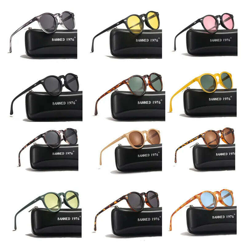 KIMLUD, Brand Designer Women Men Polarized Sunglasses Vintage Round Lens Cool Driving Sun Glasses UV400 Oculos Cat Eyes Girl's Shades, KIMLUD Womens Clothes