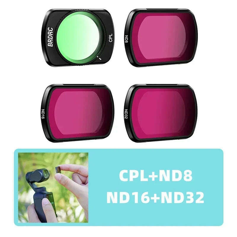 KIMLUD, BRDRC UV ND Lens Filter Kit for DJI OSMO Pocket 3 Handheld Gimbal Camera ND8 ND16 Filters Adjustable CPL Accessories, CPL ND8 16 32, KIMLUD APPAREL - Womens Clothes