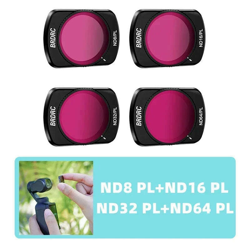 KIMLUD, BRDRC UV ND Lens Filter Kit for DJI OSMO Pocket 3 Handheld Gimbal Camera ND8 ND16 Filters Adjustable CPL Accessories, NDPL 8 16 32 64, KIMLUD APPAREL - Womens Clothes