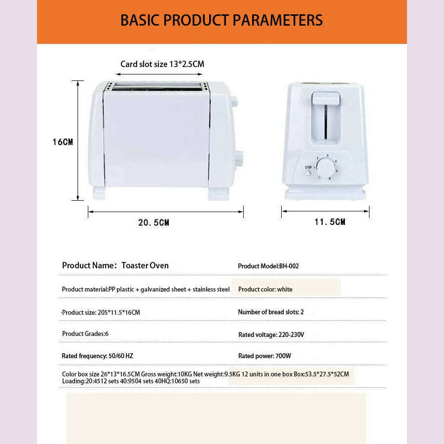Bread Toaster for sandwiches Waffle maker electric kitchen Double Oven 220V mini Toaster hot air convection for headed bread - KIMLUD