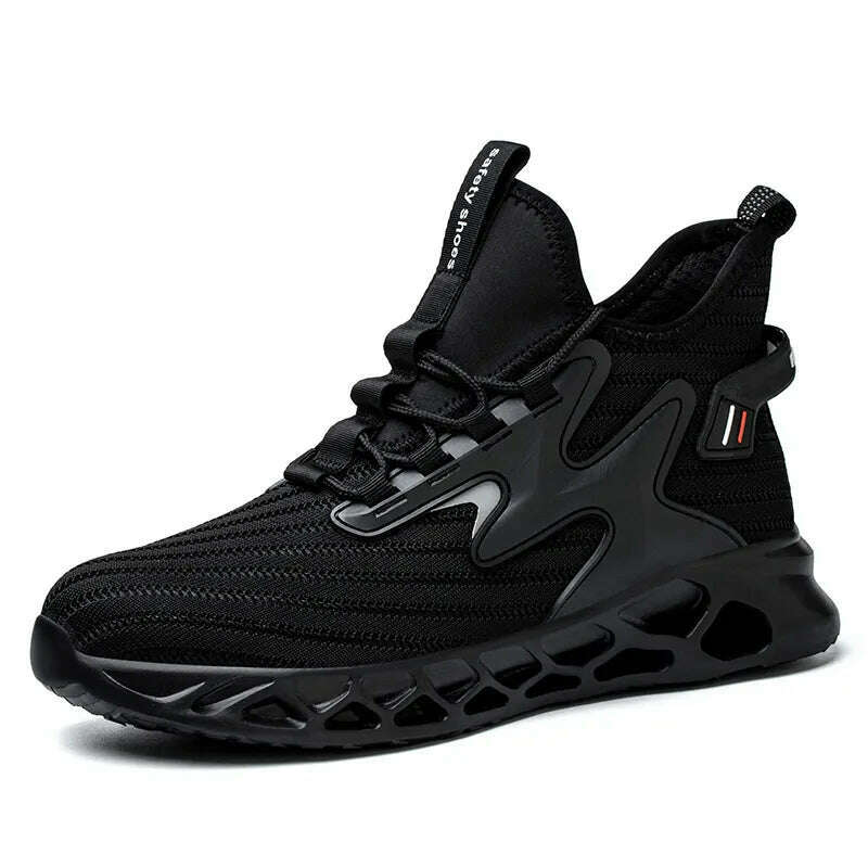 Breathable Men Work Safety Shoes Anti-smashing Steel Toe Cap Working Boots Construction Indestructible Work Sneakers Men Shoes - KIMLUD