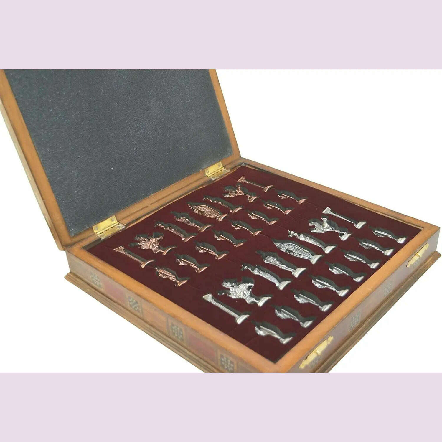 KIMLUD, British Army Antique Copper Metal Chess Set for Adults,Handmade Pieces and Natural Solid Wooden Chess Board with Storag, KIMLUD Womens Clothes