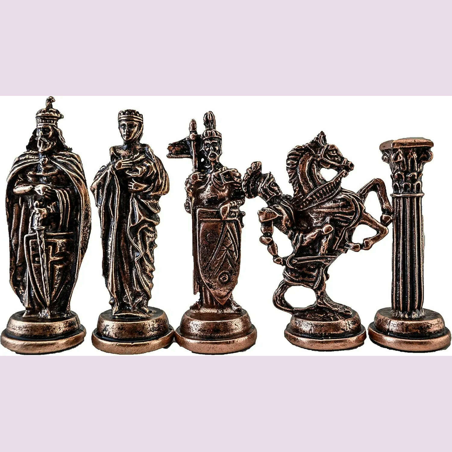 KIMLUD, British Army Antique Copper Metal Chess Set for Adults,Handmade Pieces and Natural Solid Wooden Chess Board with Storag, KIMLUD Womens Clothes