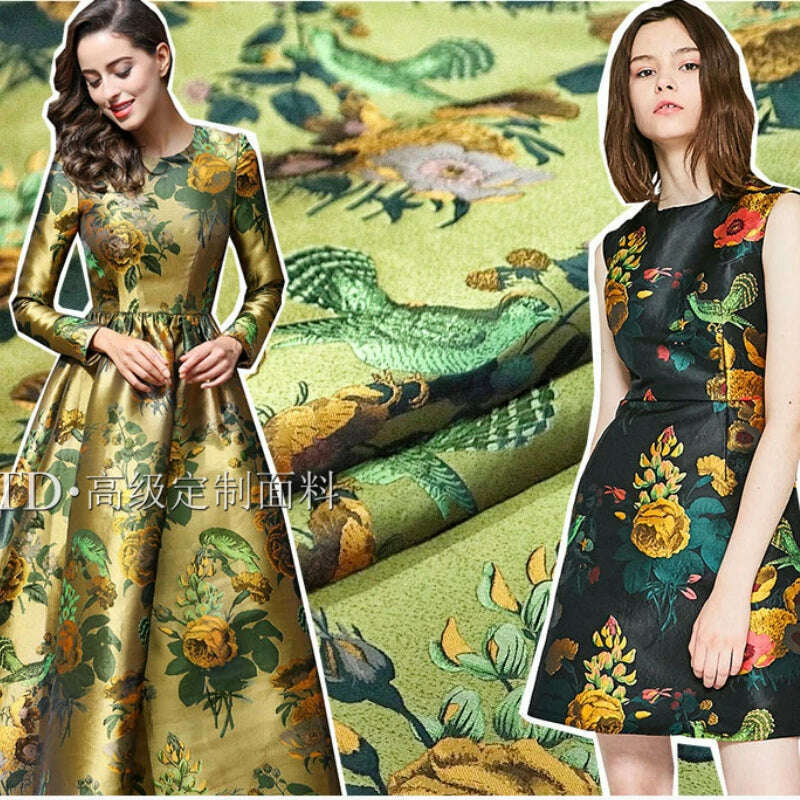 white christmas dresses Black Floral Jacquard Midi Dress - All Dresses main image 1