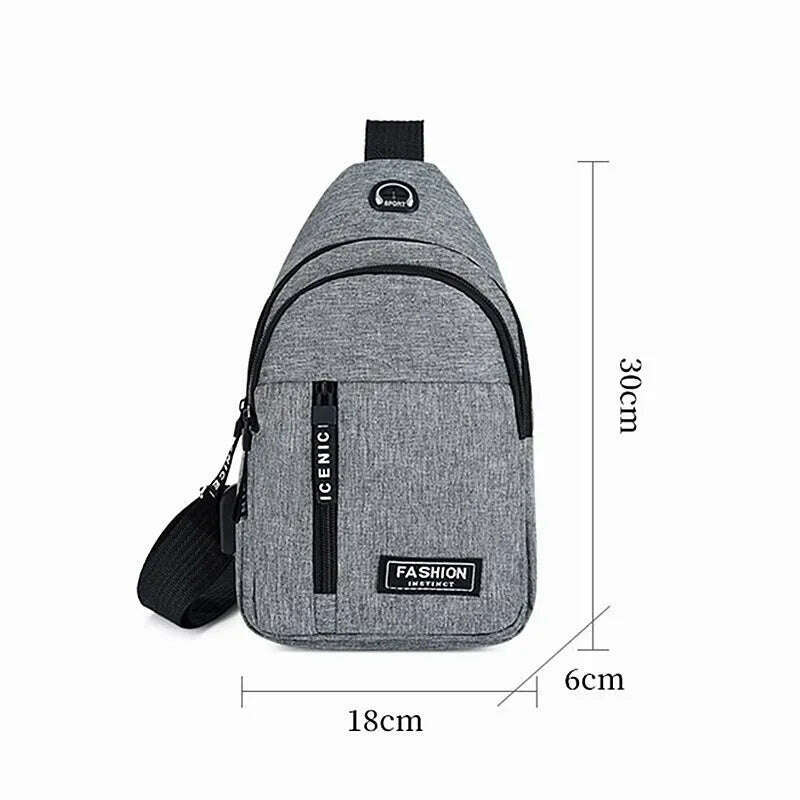 Business Men's Chest Bag Shoulder Messenger Bag Casual Canvas Travel Bag Waist Bag Multifunctional Waterproof Storage Bag - KIMLUD