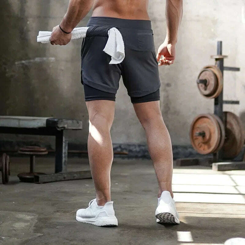 KIMLUD, Camo Running Shorts Men Gym Sports Shorts 2 In 1 Quick Dry Workout Training Gym Fitness Jogging Short Pants Summer Men Shorts, KIMLUD Womens Clothes
