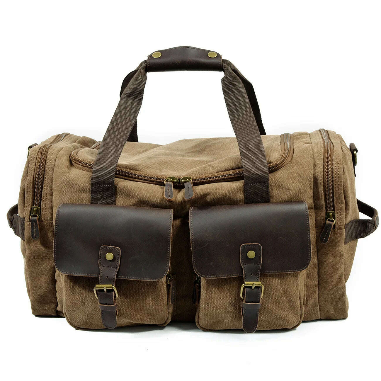 Canvas bag large capacity for men's handbags leisure wear one shoulder aslant luggage - KIMLUD