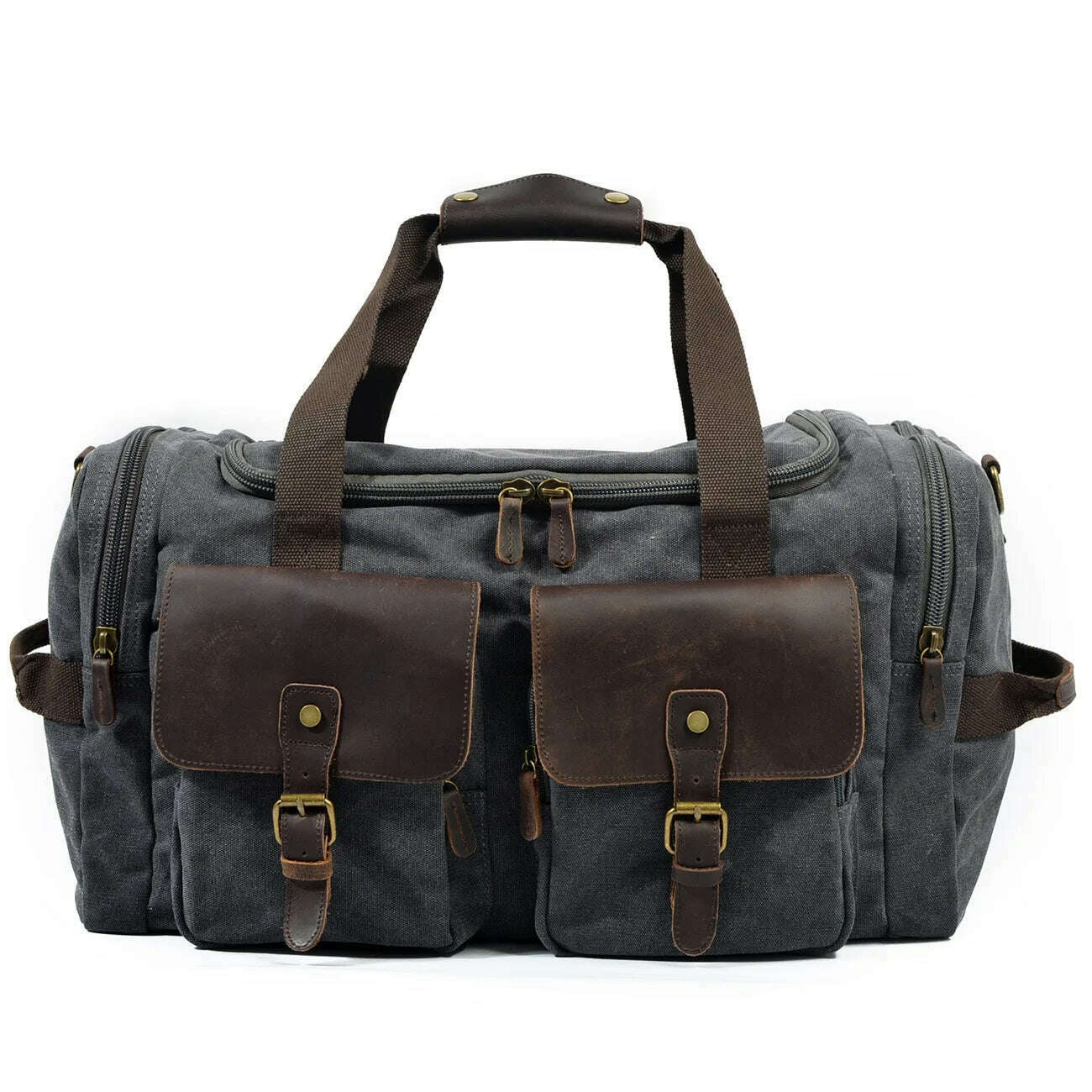 Canvas bag large capacity for men's handbags leisure wear one shoulder aslant luggage - KIMLUD