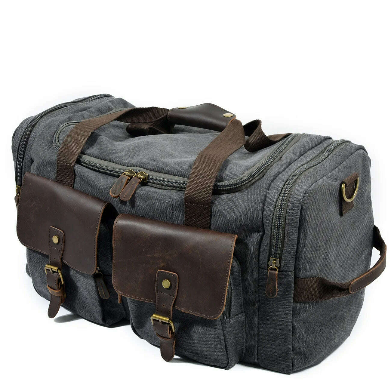 Canvas bag large capacity for men's handbags leisure wear one shoulder aslant luggage - KIMLUD