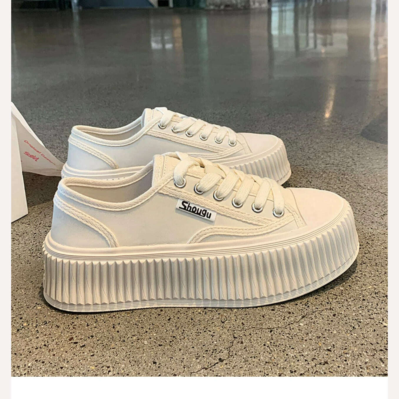 KIMLUD, Canvas Shoes Women's 2022 Spring and Autumn New Thick-soled Small Fragrance Casual Sneakers Muffin Small White Shoes Women, White / 35, KIMLUD Womens Clothes