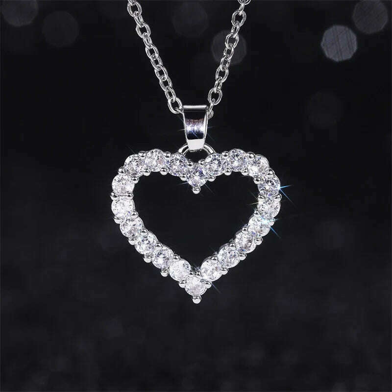 KIMLUD, CAOSHI Delicate Exquisite Heart Necklaces for Women Stylish Bridal Wedding Jewelry Charming Crystal Pendant Trendy Accessories, KIMLUD Womens ClothesKIMLUD, CAOSHI Delicate Exquisite Heart Necklaces for Women Stylish Bridal Wedding Jewelry Charming Crystal Pendant Trendy Accessories, XL299, KIMLUD APPAREL - Womens Clothes