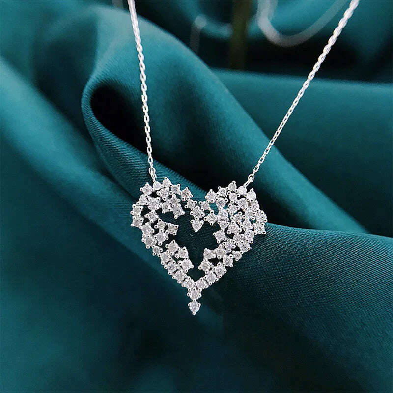 KIMLUD, CAOSHI Delicate Exquisite Heart Necklaces for Women Stylish Bridal Wedding Jewelry Charming Crystal Pendant Trendy Accessories, KIMLUD Womens ClothesKIMLUD, CAOSHI Delicate Exquisite Heart Necklaces for Women Stylish Bridal Wedding Jewelry Charming Crystal Pendant Trendy Accessories, XL368, KIMLUD APPAREL - Womens Clothes