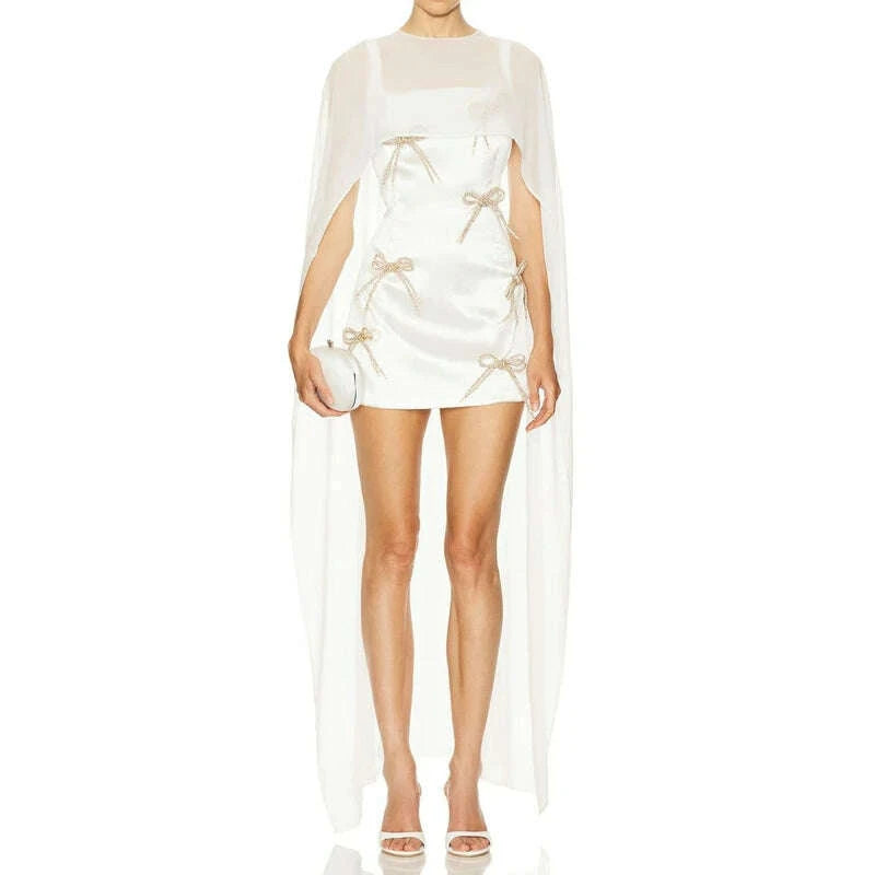 Cape Blouse - High Low Hem Sheer - Polyester | KIMLUD