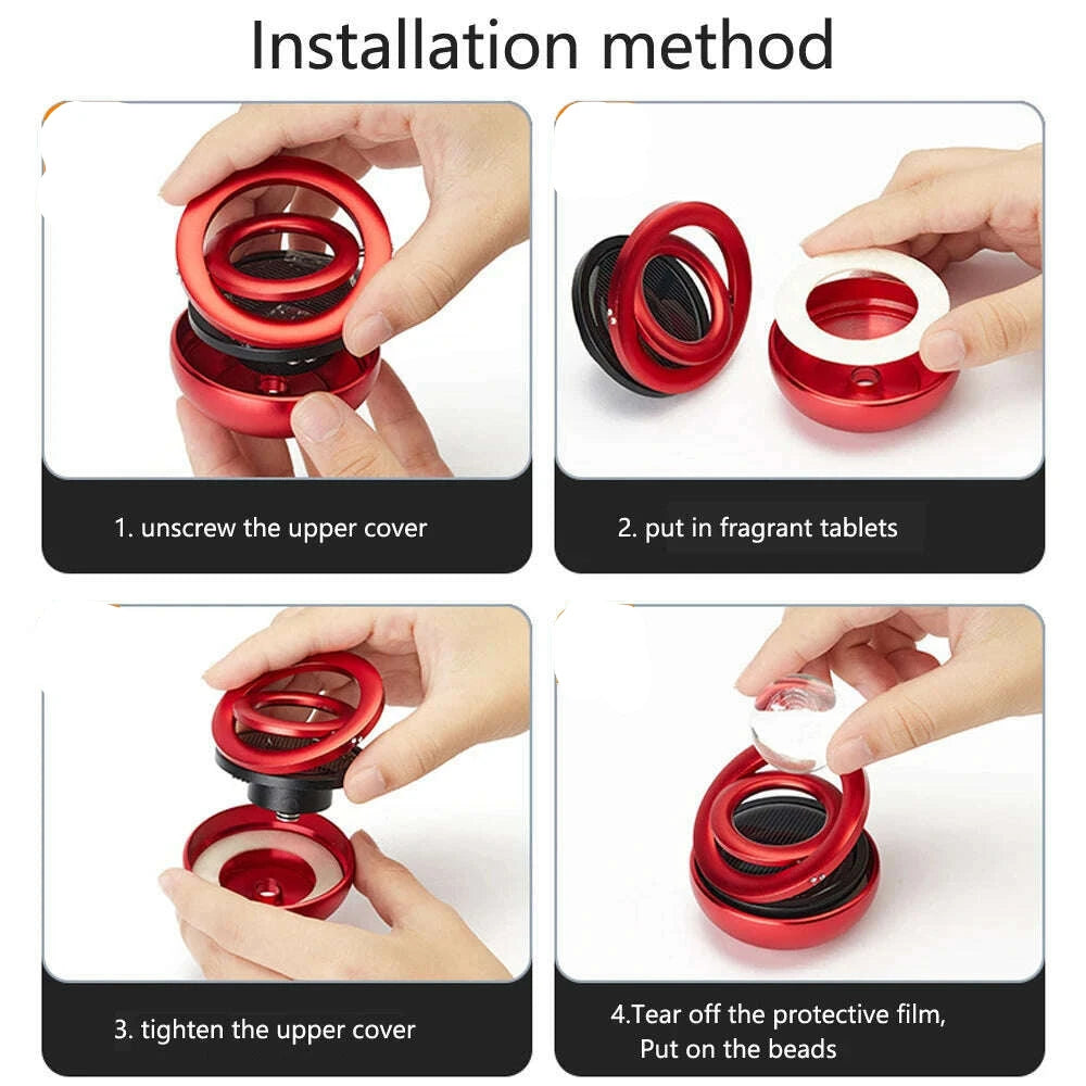 Car Air Freshener Solar Rotating Aromatreatment Decoration Car Interior Accessories Women Men Original Flavored Perfume Diffuser - KIMLUD