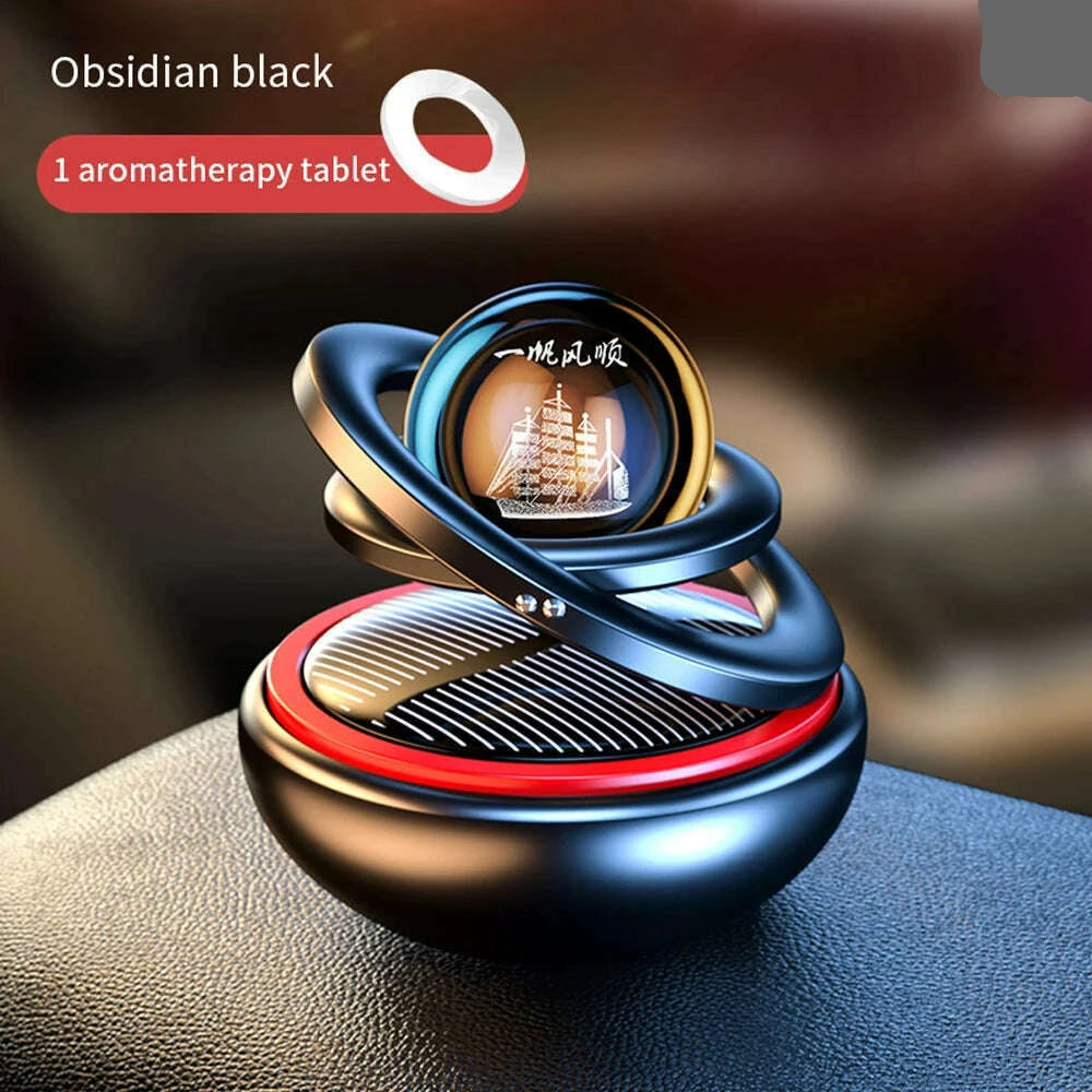 Car Air Freshener Solar Rotating Aromatreatment Decoration Car Interior Accessories Women Men Original Flavored Perfume Diffuser - KIMLUD