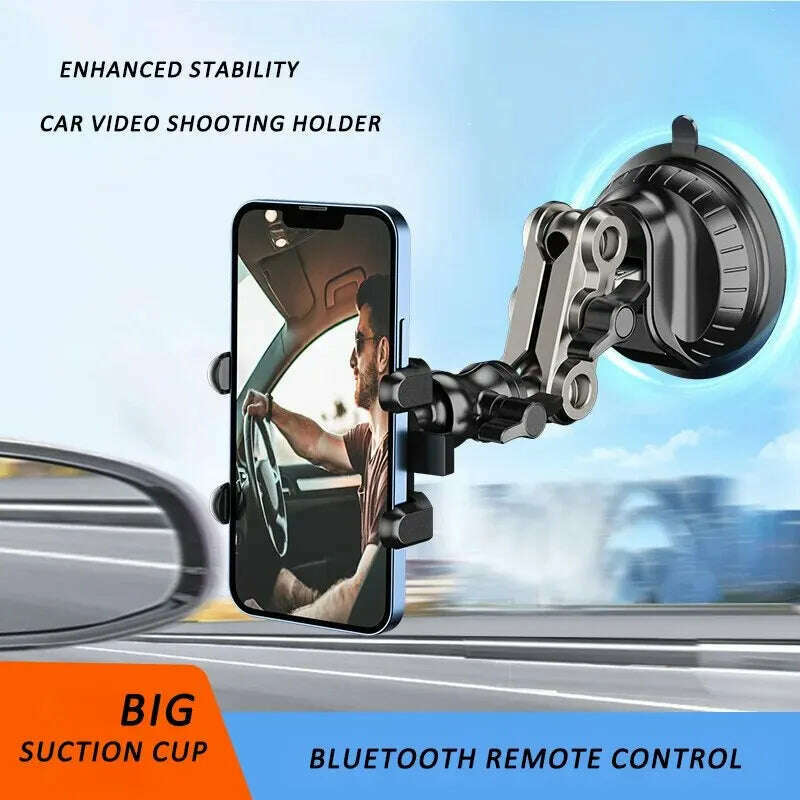 Car Phone Mount Video Recording Universal Magic Arm Suction Car Phone Holder Mount Windshield Window Glass Vlog Shooting - KIMLUD
