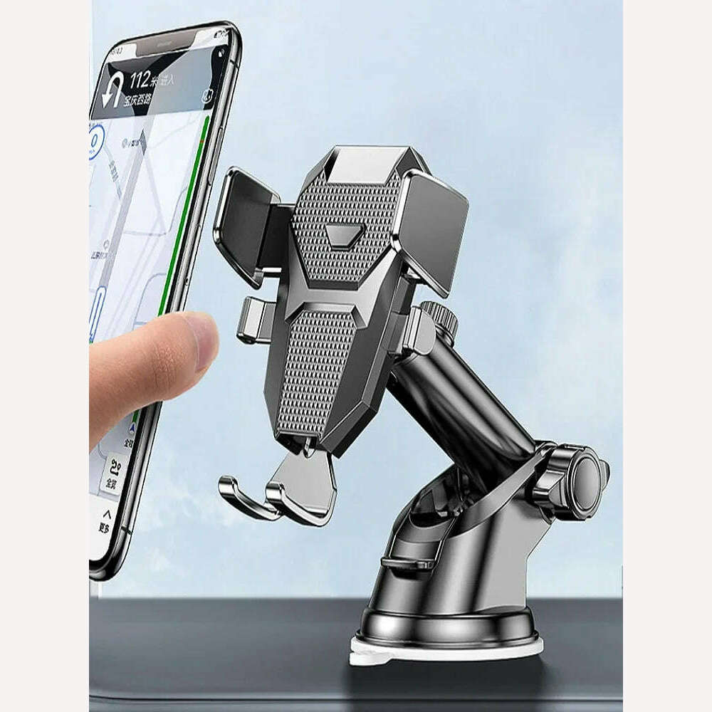 Car Sucker Phone Holder Mount Stand GPS Telefon Mobile Cell Support For iPhone 13 12 11 Pro Xiaomi Huawei Samsung - KIMLUD