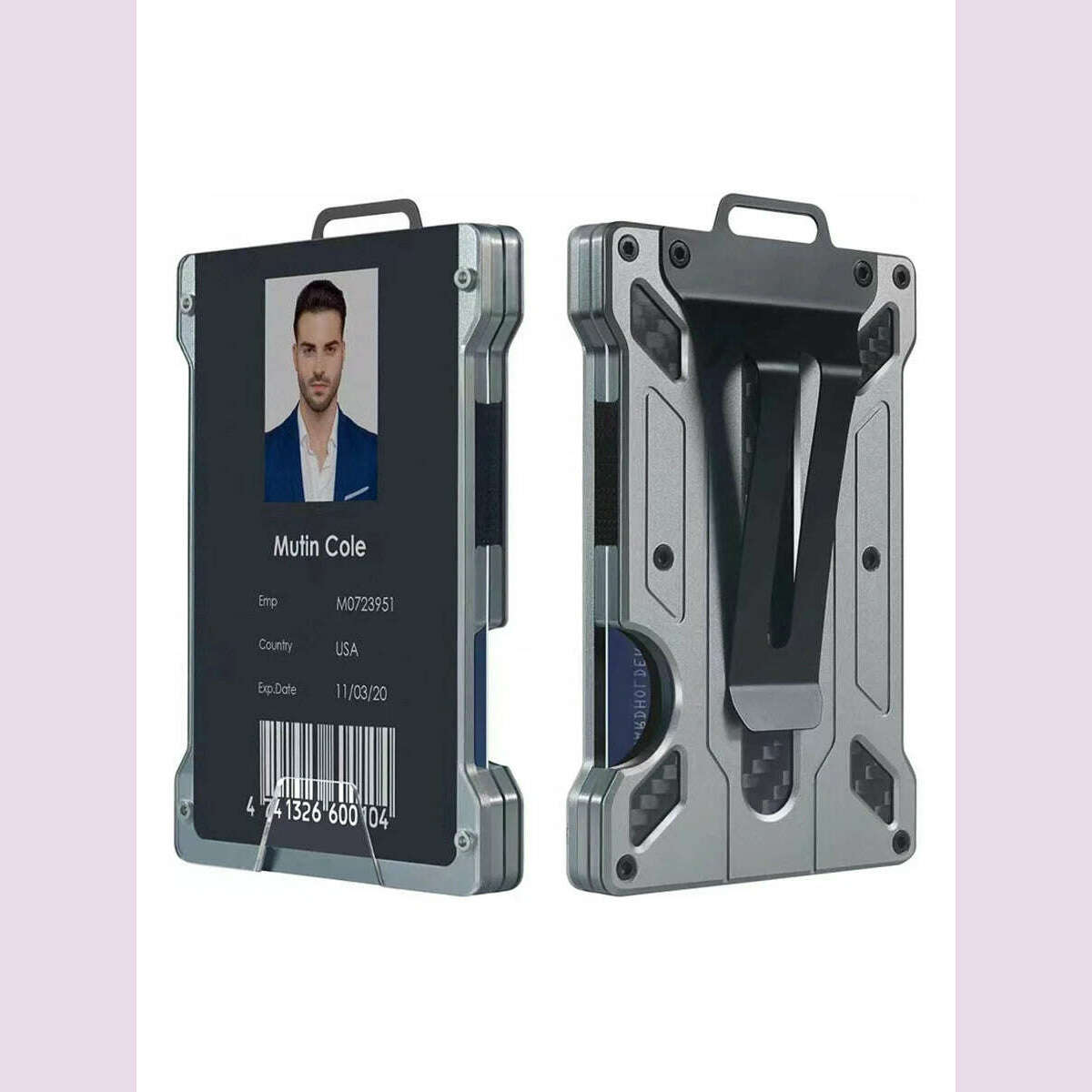 Carbon fiber card clip/badge clip/durable portable money clip/credit card clip with metal clip/suitable for outdoor office polic - KIMLUD