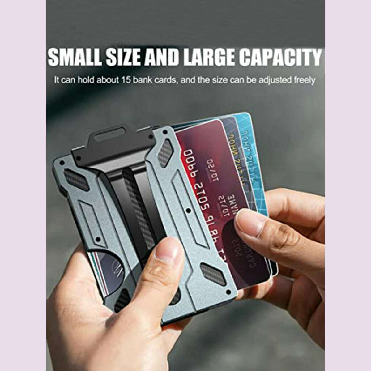 Carbon fiber card clip/badge clip/durable portable money clip/credit card clip with metal clip/suitable for outdoor office polic - KIMLUD