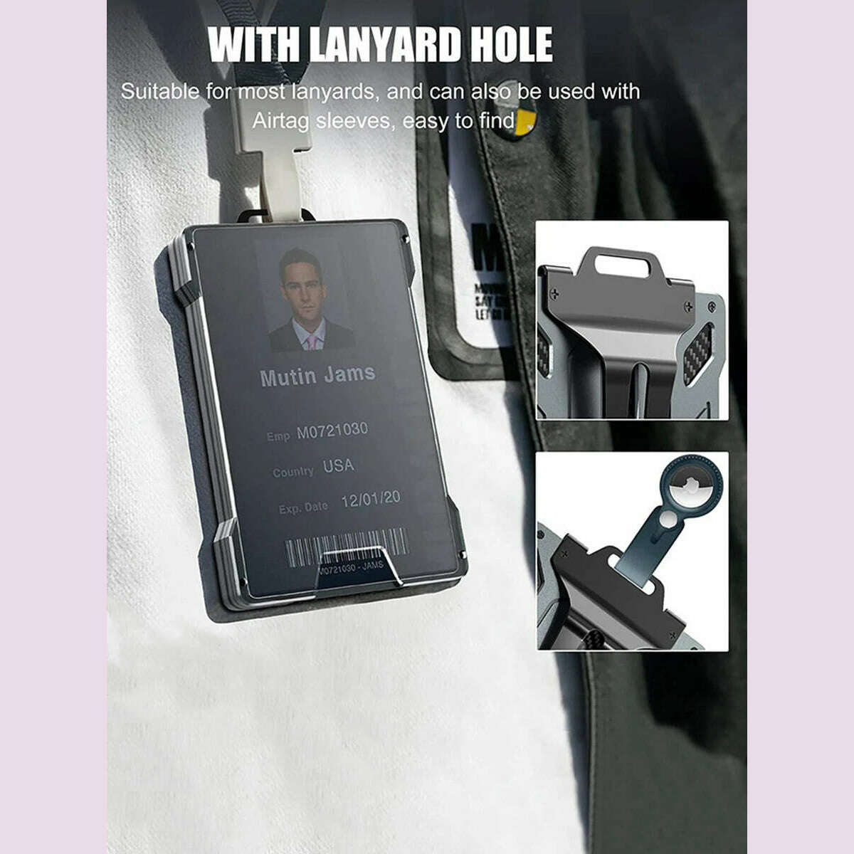 Carbon fiber card clip/badge clip/durable portable money clip/credit card clip with metal clip/suitable for outdoor office polic - KIMLUD