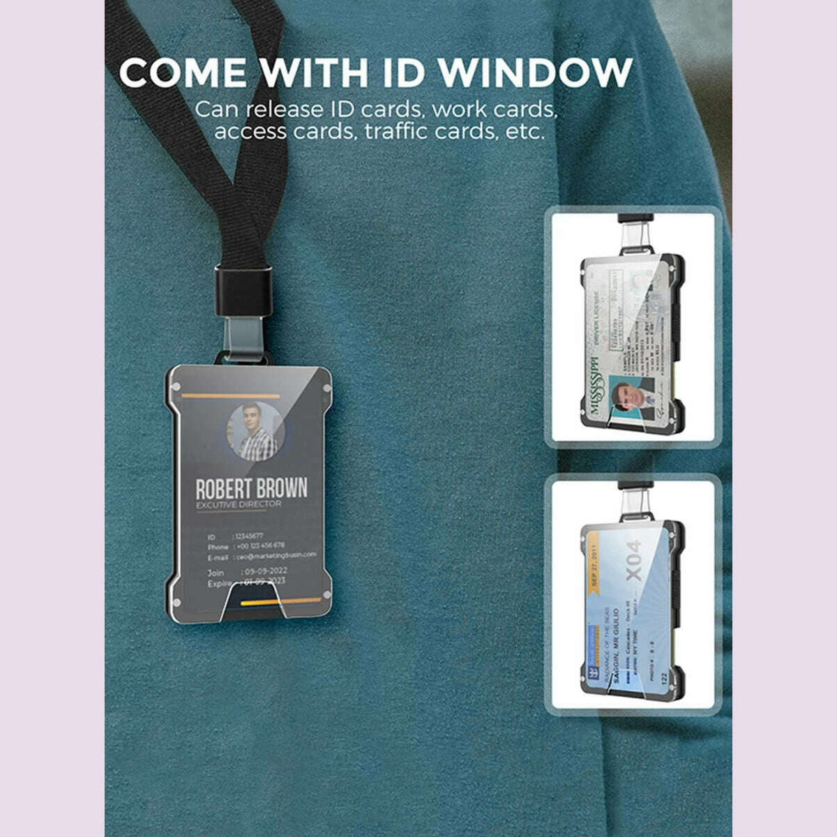 Carbon fiber card clip/badge clip/durable portable money clip/credit card clip with metal clip/suitable for outdoor office polic - KIMLUD