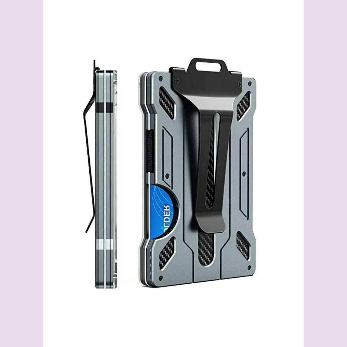 Carbon fiber card clip/badge clip/durable portable money clip/credit card clip with metal clip/suitable for outdoor office polic - KIMLUD