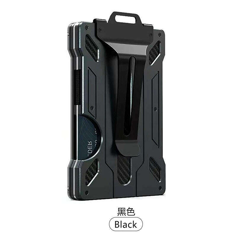 Carbon fiber card clip/badge clip/durable portable money clip/credit card clip with metal clip/suitable for outdoor office polic - KIMLUD