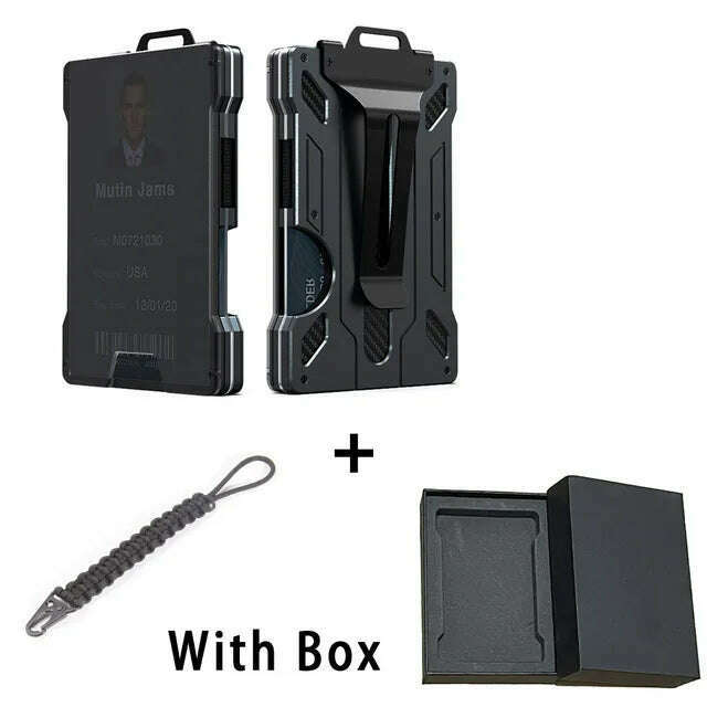 KIMLUD, Carbon Fiber EDC Wallets Transparent Credentials Holder Magsafe Men Wallet Aluminium Metal Male Purse Mini Smart Magic Wallet, 3pcs 4, KIMLUD APPAREL - Womens Clothes