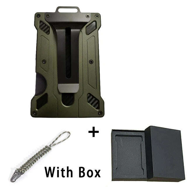 KIMLUD, Carbon Fiber EDC Wallets Transparent Credentials Holder Magsafe Men Wallet Aluminium Metal Male Purse Mini Smart Magic Wallet, 3pcs, KIMLUD APPAREL - Womens Clothes