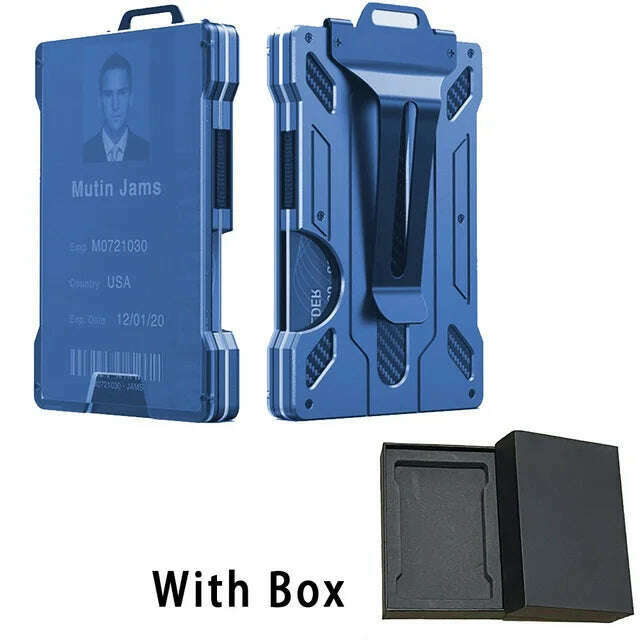 KIMLUD, Carbon Fiber EDC Wallets Transparent Credentials Holder Magsafe Men Wallet Aluminium Metal Male Purse Mini Smart Magic Wallet, 2pcs 1, KIMLUD APPAREL - Womens Clothes