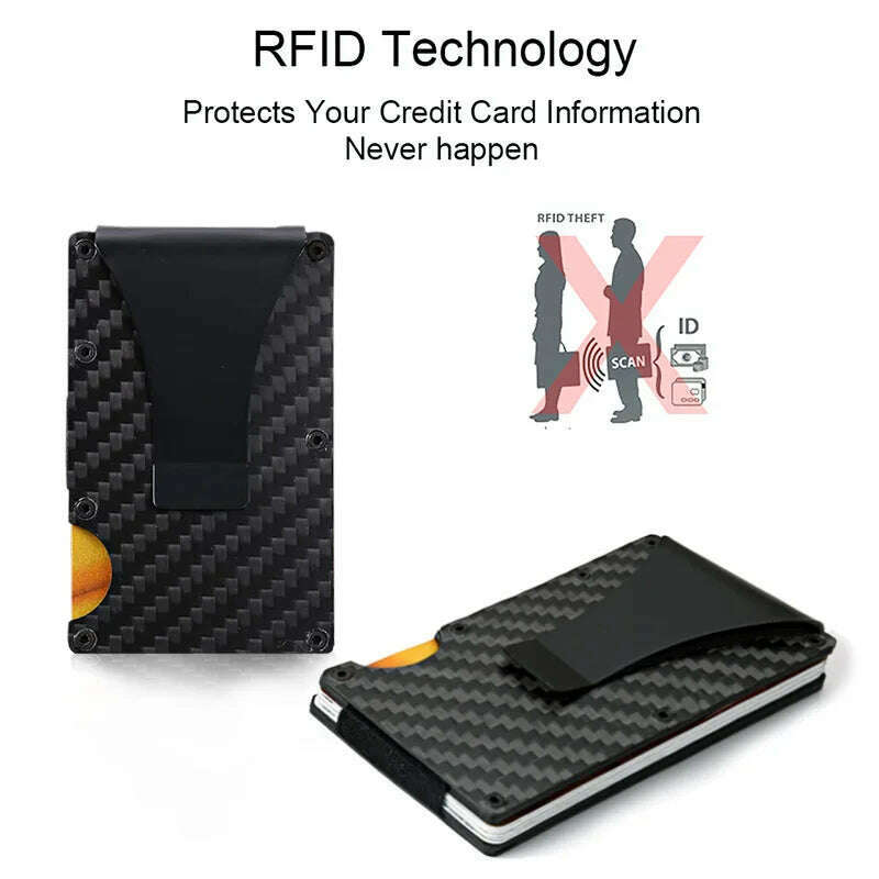KIMLUD, Carbon Fiber Rfid Credit Card Holder Men Women Wallets Money Bags Slim Thin Mnimalist Wallet Red Purses Magic Mini Smart Wallet, KIMLUD Womens Clothes